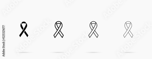Awareness ribbon line icon. AID vector symbol