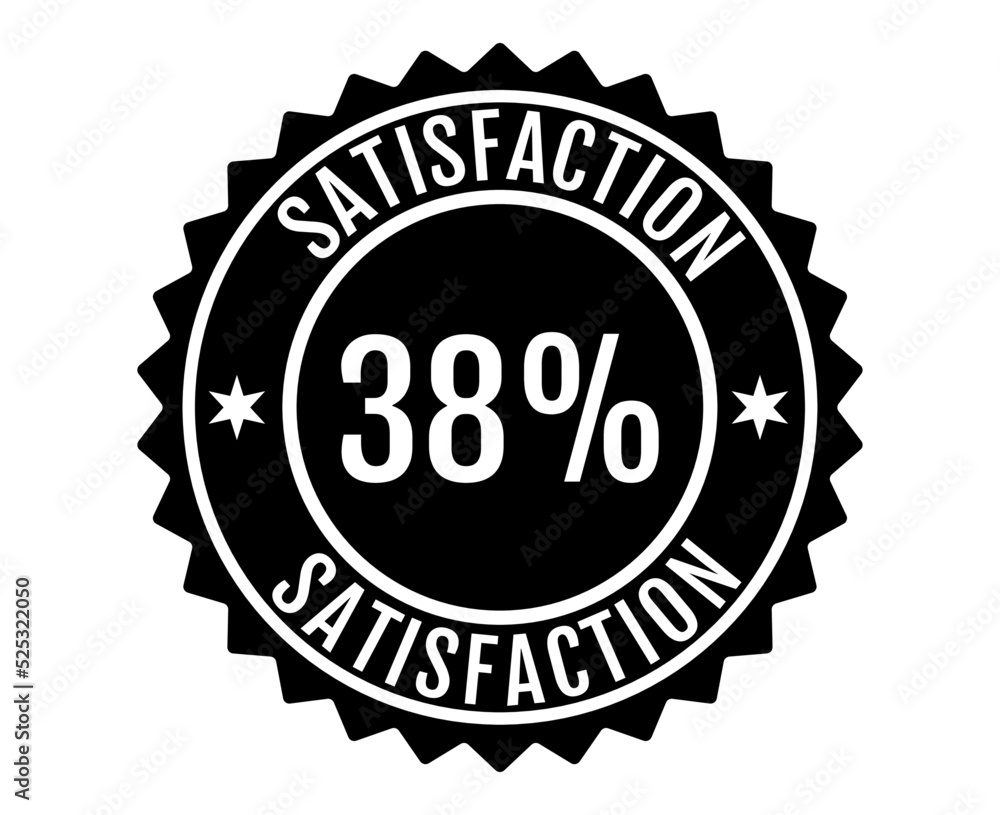 38% Satisfaction Sign Vector transparent background