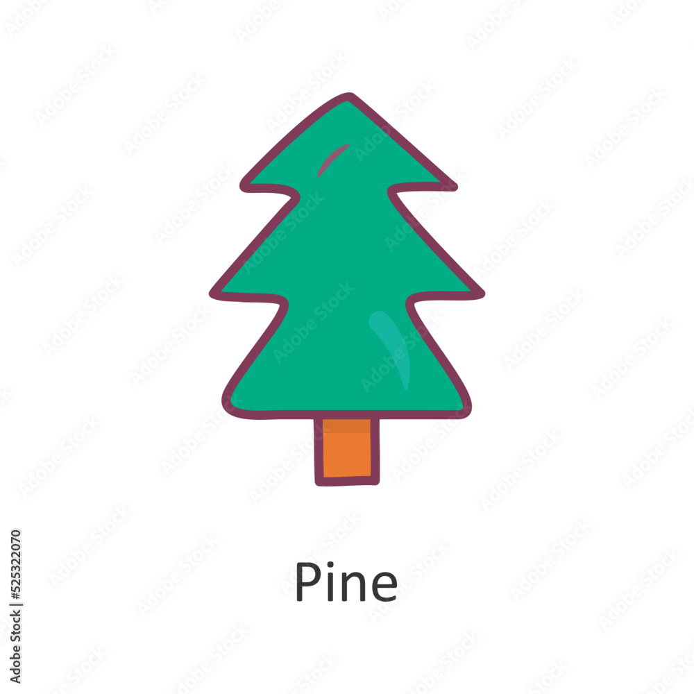 Fototapeta premium Pine vector Filled Outline Icon Design illustration. Nature Symbol on White background EPS 10 File