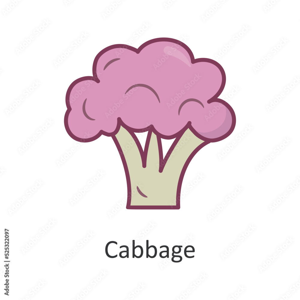 Cabbage vector Filled Outline Icon Design illustration. Nature Symbol on White background EPS 10 File