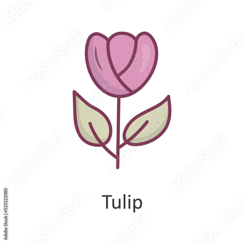 Tulip vector Filled Outline Icon Design illustration. Nature Symbol on White background EPS 10 File