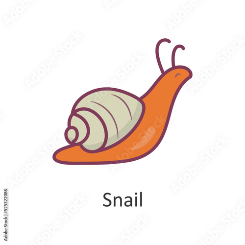 Snail vector Filled Outline Icon Design illustration. Nature Symbol on White background EPS 10 File