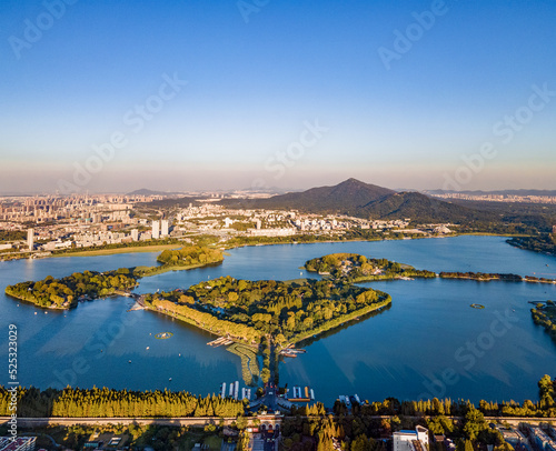 Aerial photography of Xuanwu Lake Scenic Area, Nanjing City, Jiangsu Province, China