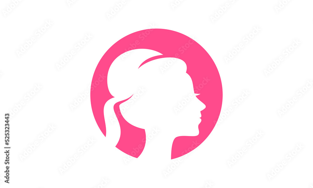 fashion female head logo fashion female head logo