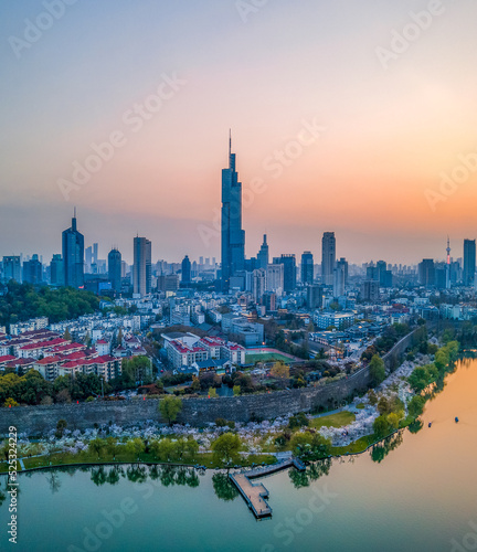 Photography Aerial photography of Xuanwu Lake Scenic Spot and Greenland Zifeng Building in t