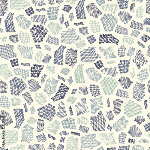 Patchwork. Stains Seamless Pattern. Hand Drawn Doodle Spots - Vector illustration