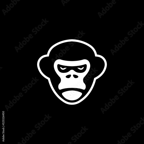 Gorilla head logo vector illustration, gorilla logo design