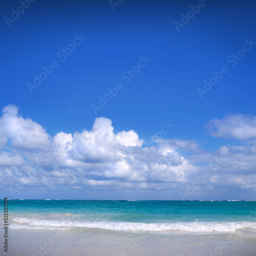 Caribbean sea surface summer wave background.