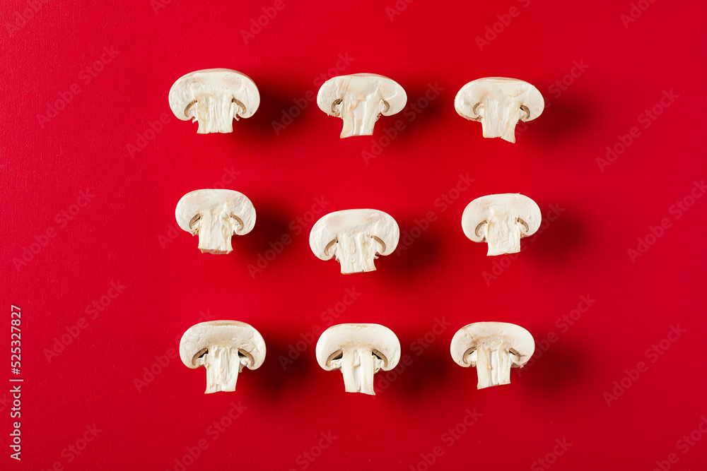 Sliced mushrooms. Ingredients for English breakfast. Sliced mushrooms. Ingredients for English breakfast.
