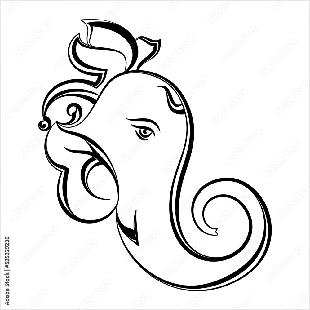 Ganesha The Lord Of Wisdom Calligraphic Style M_2208012 Ganesha The Lord Of Wisdom Calligraphic Style M_2208012