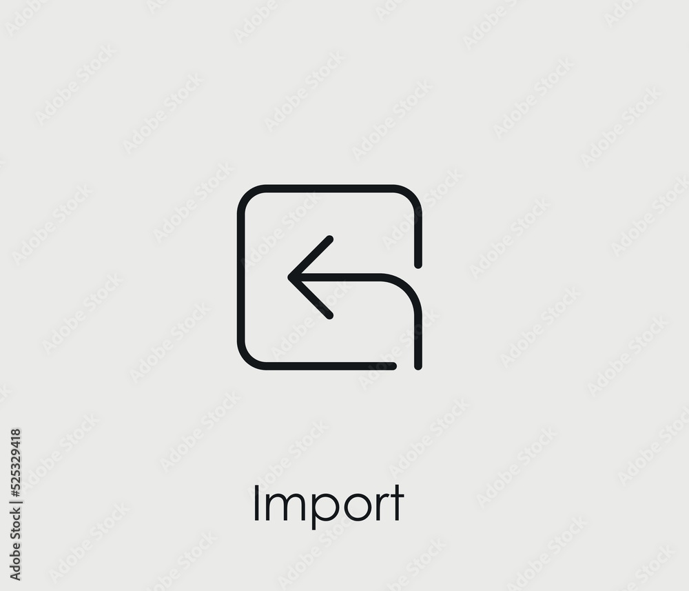Import vector icon. Editable stroke. Symbol in Line Art Style for Design, Presentation, Website or Mobile Apps Elements, Logo. Import symbol illustration. Pixel vector graphics - Vector Import vector icon. Editable stroke. Symbol in Line Art Style for Design, Presentation, Website or Mobile Apps Elements, Logo. Import symbol illustration. Pixel vector graphics - Vector