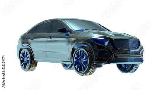 Futuristic car service, sca...