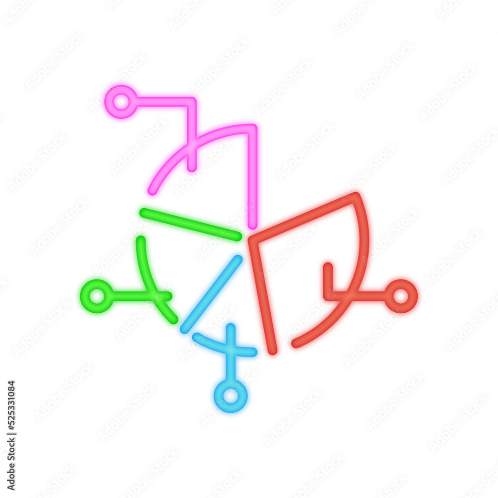 pie chart neon icon pie chart neon icon