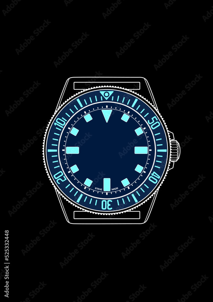 Mobile wallpaper with minimalist watch illustration Mobile wallpaper with minimalist watch illustration