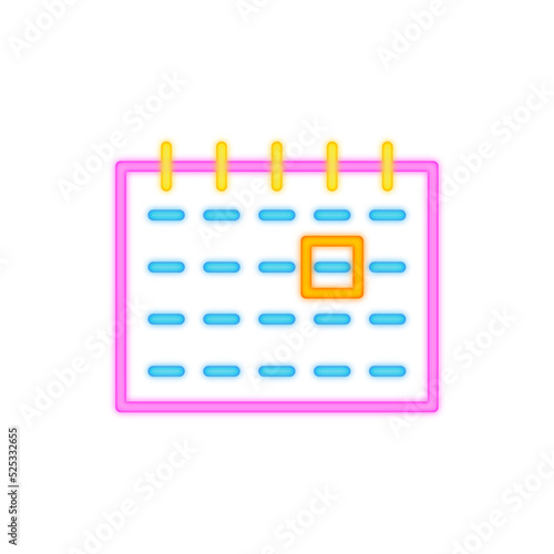 calendar neon icon