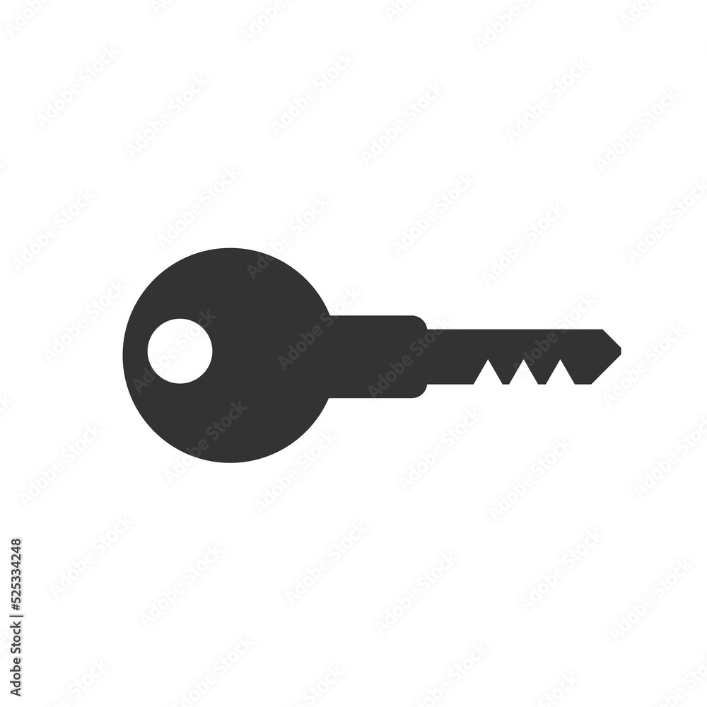 Key icon. Vector illustration isolated on white background. Key icon. Vector illustration isolated on white background.