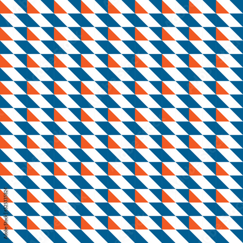 Pattern Seamless Geometric Design, With Blue and Orange Color