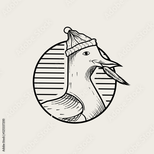 illustration vector of seagull art work perfect for print 