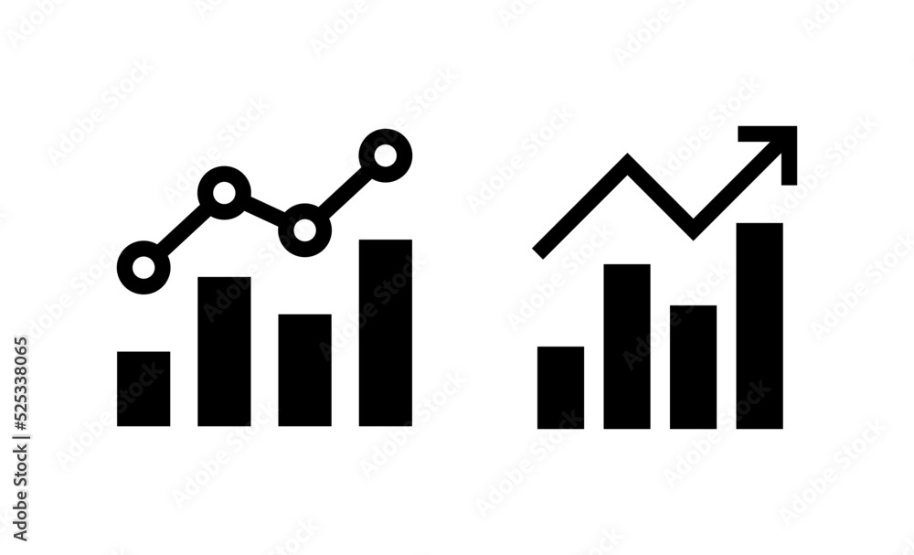 Growing graph icon vector. Chart sign and symbol. diagram icon Growing graph icon vector. Chart sign and symbol. diagram icon