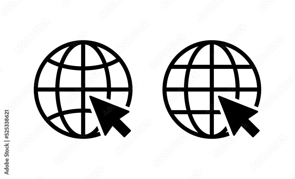 Web icon vector. go to web sign and symbol. web click icon. Global search icon Web icon vector. go to web sign and symbol. web click icon. Global search icon