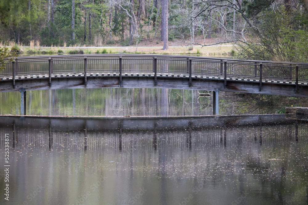 Bridge over a quiet lake