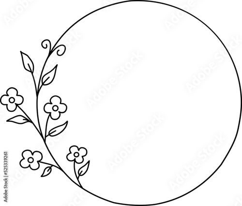 Wallpaper Mural Wreath floral flower plant lineart,doodle for invitation card Torontodigital.ca