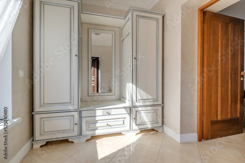 empty corridor in interior of entrance hall of modern apartments