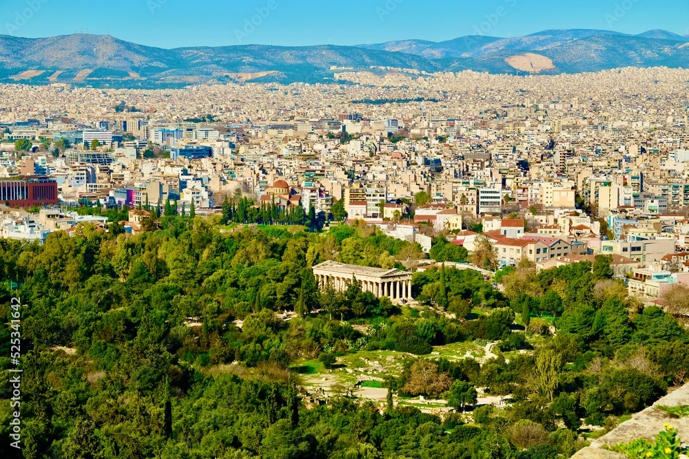 Wunderschöner Blick über Athen in Griechenland 