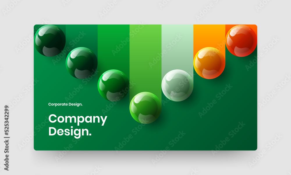 Abstract cover design vector concept. Fresh 3D balls banner layout.