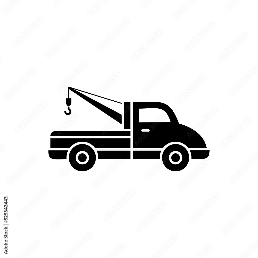 tow truck icon vector illustration logo template for many purpose. Isolated on white background. tow truck icon vector illustration logo template for many purpose. Isolated on white background.