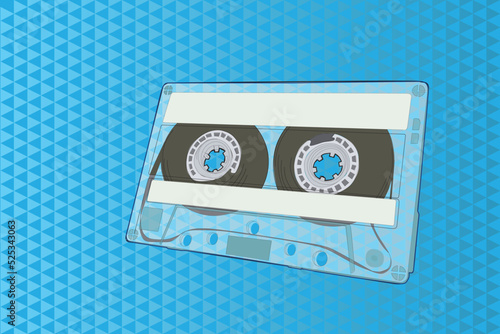 Ilustración de un cassette para grabar audio. Formato analógico.