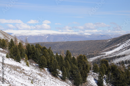Photos Scenic mountain landscape with snowy slopes of North Chuya Range in southeastern