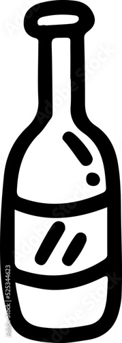 bottle of water,handrawn doodle line art