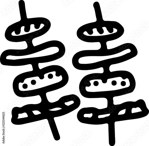 barbecue,handrawn doodle line art
