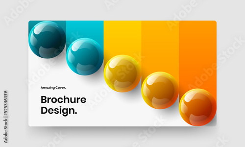 Minimalistic book cover vector design layout. Fresh 3D balls leaflet concept. © kitka