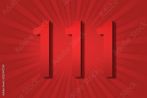111 one hundred and eleven Number design element decoration poster. illustration photo