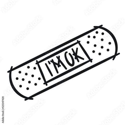 hand drawn band aid illustration