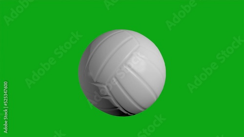 3d Volleyball ball icon on screen chroma key background seamless infinite loop background 3d animation