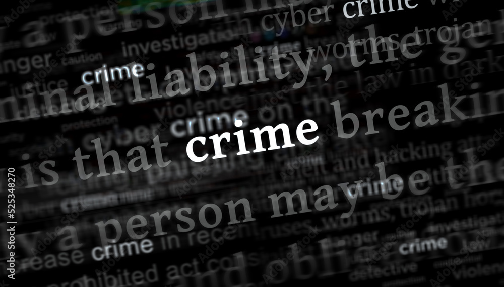 Headline titles media with Crime and criminal 3d illustration Headline titles media with Crime and criminal 3d illustration