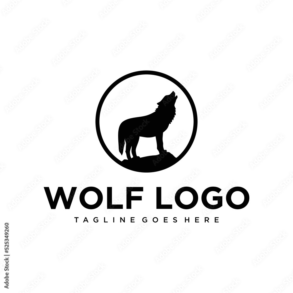 Silhouette Wolf Logo Design