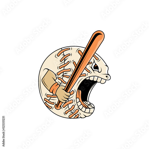 baseball ball character mascot cartoon illustration design