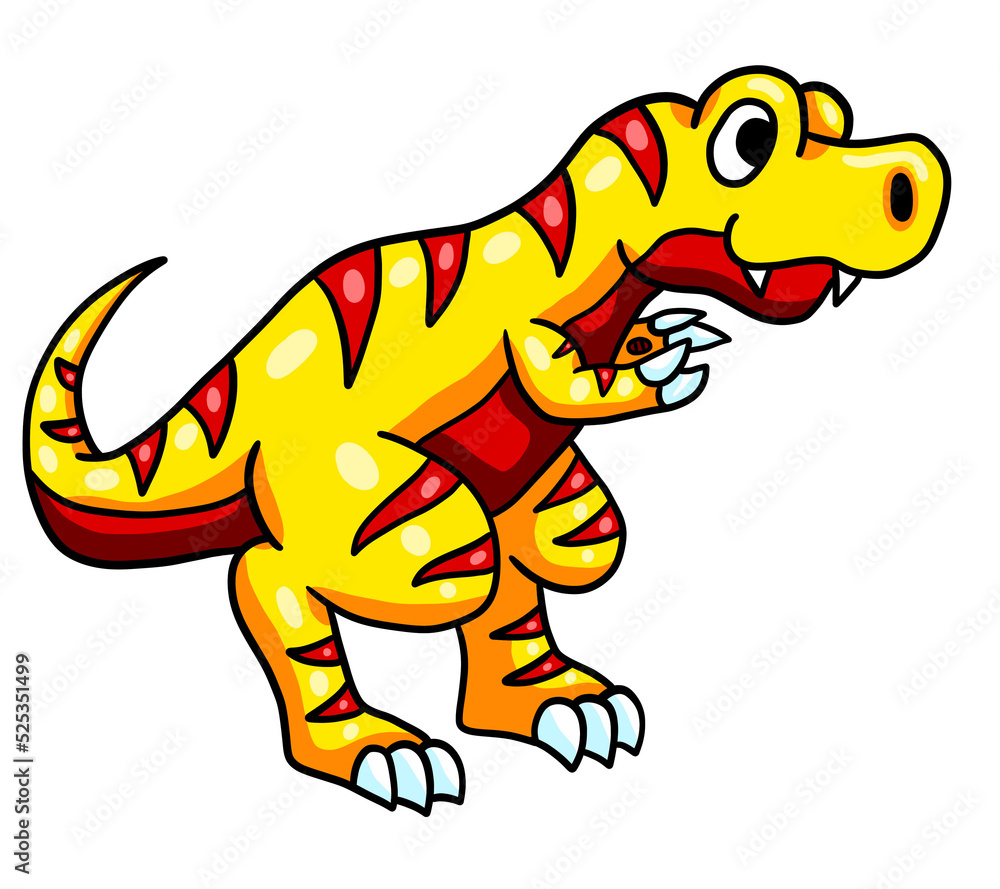 Obraz premium Stylized Adorable Yellow T Rex