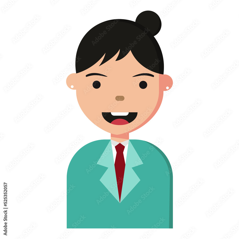 cute female character illustration in flat design