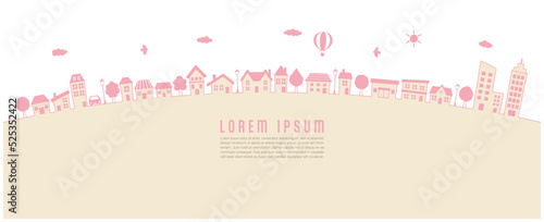 Simple cityscape decoration; vector illustration