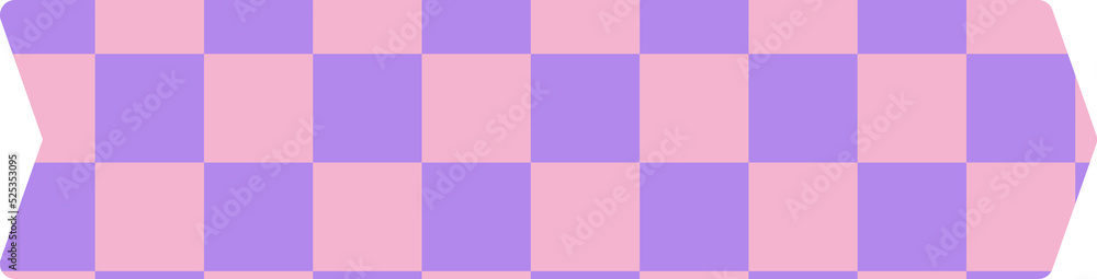 Fototapeta premium cute aesthetic checkers planner banner tag label masking tape decoration