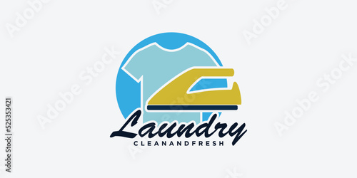 laundry washing machine logo with creative concept for you laundry businees icon