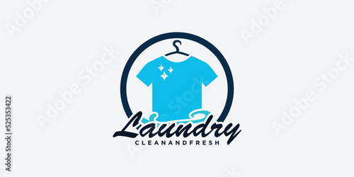 laundry washing machine logo with creative concept for you laundry businees icon