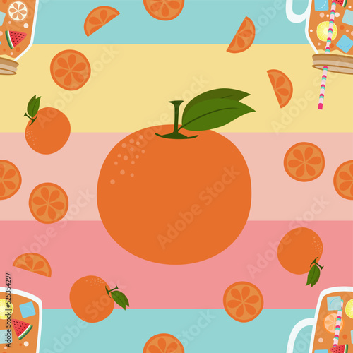 Fototapeta Naklejka Na Ścianę i Meble -  Seamless tartan plaid pattern in orange