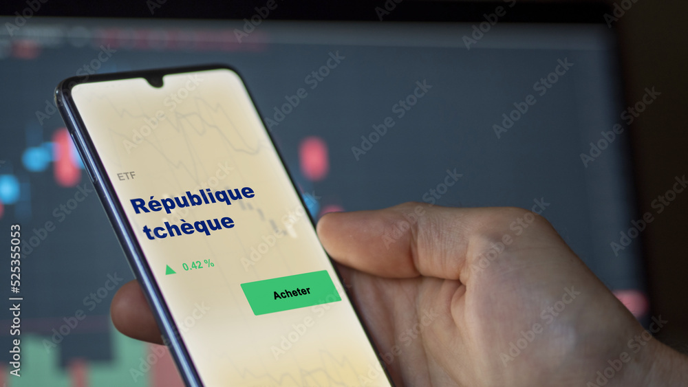 Investir dans un fonds etf république tchèque RÉPUBLIQUE TCHÈQUE sur un écran. Graphique, courbes, chandelles d'ETF. Investir dans un fonds etf république tchèque RÉPUBLIQUE TCHÈQUE sur un écran. Graphique, courbes, chandelles d'ETF.