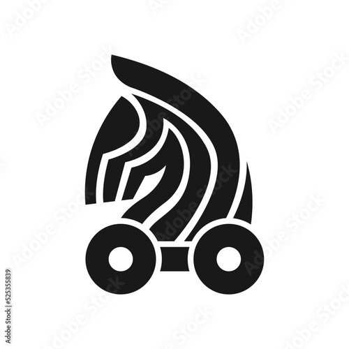 trojan horse logo vector black and white vector illustration